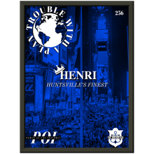 Load image into Gallery viewer, 'Trouble With A Plan' Blue Premium Matte Paper Metal Framed Poster